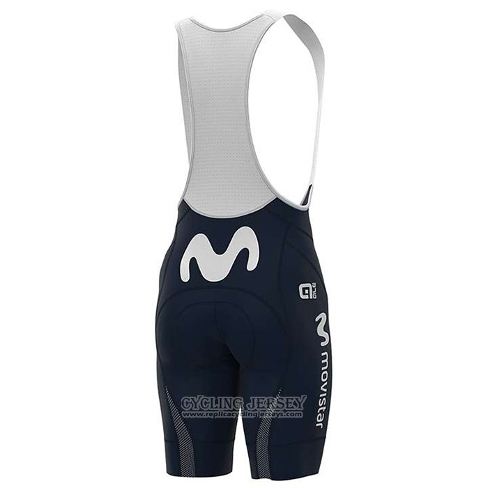 2020 Cycling Jersey Movistar White Blue Short Sleeve And Bib Short